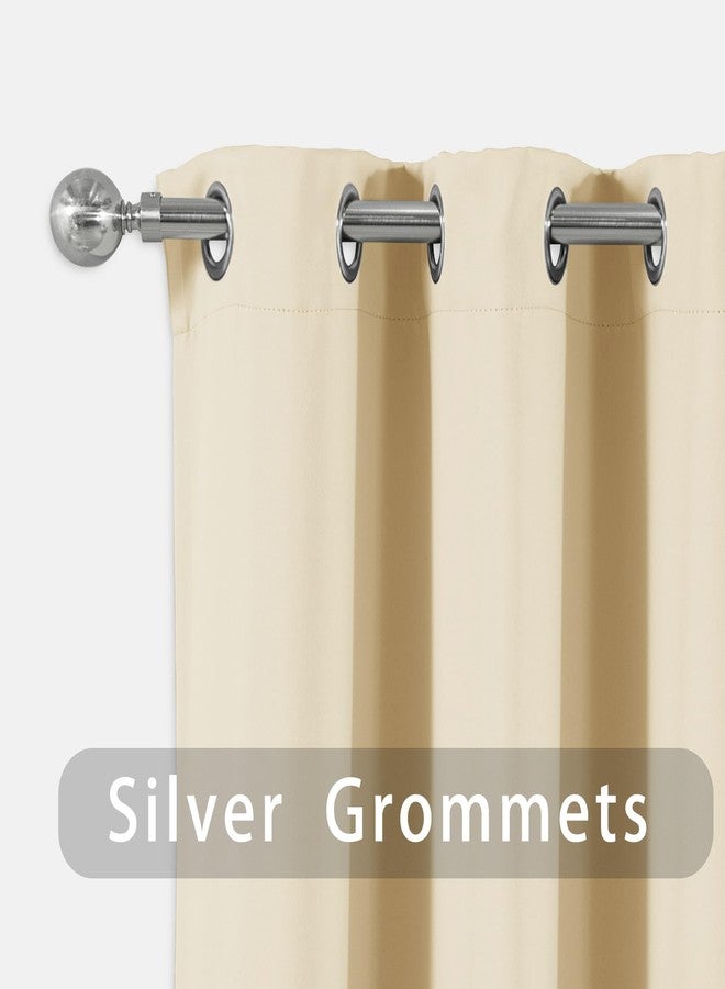 UPOPO Beige Tier Curtains 36 inch Room Darkening Kitchen Tiers Bathroom Short Curtain Basement Triple Weave Small Cafe Curtains Window Treatment Set 2 Panels Grommet Top Drapes - Image 3